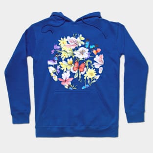 Colorful wildflowers and butterflies Hoodie